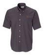 Texas Longhorns Cutter & Buck Epic Easy Care Nailshead Mens Big and Tall Short Sleeve Dress Shirt Black Mannequin