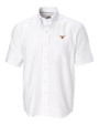 Texas Longhorns Cutter & Buck Epic Easy Care Nailshead Mens Big and Tall Short Sleeve Dress Shirt White Mannequin