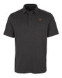 Texas Longhorns Cutter & Buck Advantage Tri-Blend Jersey Mens Big and Tall Pocket Polo Black Heather Mannequin