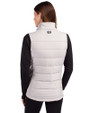 Texas Longhorns Cutter & Buck Evoke Hybrid Softshell Recycled Womens Full Zip Vest CONCRETE Back