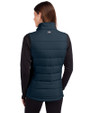 Texas Longhorns Cutter & Buck Evoke Hybrid Softshell Recycled Womens Full Zip Vest Navy Blue Back
