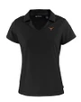 Texas Longhorns Cutter & Buck Daybreak Eco Recycled Womens V-neck Polo Black Mannequin