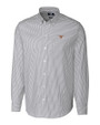 Texas Longhorns Cutter & Buck Stretch Oxford Stripe Mens Long Sleeve Dress Shirt Charcoal Mannequin