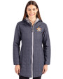 Houston Astros Cutter & Buck Rainier PrimaLoft®  Womens Eco Insulated Hooded Long Coat Anthracite Melange Front