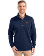 Texas Longhorns Cutter & Buck Traverse Stretch Eco Quarter Zip Mens Big and Tall Pullover Liberty Navy Front