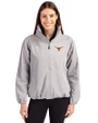 Texas Longhorns Cutter & Buck Charter Eco Recycled Womens Full-Zip Jacket Polished Medium Gray Front