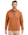 Texas Longhorns Cutter & Buck Adapt Eco Knit Heather Mens Quarter Zip Pullover Texas Orange Heather Front