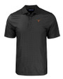 Texas Longhorns Cutter & Buck Pike Eco Tonal Geo Print Stretch Recycled Mens Polo Black Mannequin