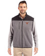 Texas Longhorns Cutter & Buck Cascade Eco Fleece Mens Vest Elemental Grey/Black Front