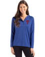 Philadelphia Phillies Cutter & Buck Coastline Epic Comfort Recycled Womens Hooded Shirt Tour Blue Front