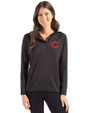 Cincinnati Reds Cutter & Buck Coastline Epic Comfort Recycled Womens Hooded Shirt Black Front