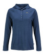 Los Angeles Chargers Cutter & Buck Coastline Epic Comfort Recycled Womens Hooded Shirt Navy Blue Mannequin