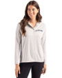 Colorado Rockies Cooperstown Cutter & Buck Coastline Epic Comfort Recycled Womens Hooded Shirt CONCRETE Front