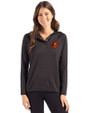 Baltimore Orioles Cooperstown Cutter & Buck Coastline Epic Comfort Recycled Womens Hooded Shirt Black Front