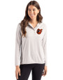 Baltimore Orioles Cooperstown Cutter & Buck Coastline Recycled Double Peached Womens Hooded Pullover CONCRETE Front