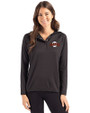 San Francisco Giants Cooperstown Cutter & Buck Coastline Epic Comfort Recycled Womens Hooded Shirt Black Front