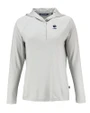 Penn State Nittany Lions Alumni Cutter & Buck Coastline Epic Comfort Recycled Womens Hooded Shirt CONCRETE Mannequin