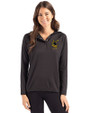 Pittsburgh Steelers Historic Cutter & Buck Coastline Epic Comfort Recycled Womens Hooded Shirt Black Front