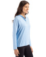 Lehigh Valley IronPigs Cutter & Buck Coastline Epic Comfort Recycled Womens Hooded Shirt Atlas Light Blue Side