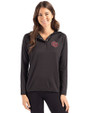 Oklahoma Sooners Vintage Cutter & Buck Coastline Epic Comfort Recycled Womens Hooded Shirt Black Front