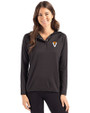 Virginia Tech Hokies College Vault Cutter & Buck Coastline Epic Comfort Recycled Womens Hooded Shirt Black Front