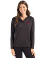 New Mexico State Aggies College Vault Cutter & Buck Coastline Epic Comfort Recycled Womens Hooded Shirt Black Front