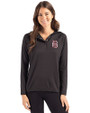 Birmingham Barons Cutter & Buck Coastline Epic Comfort Recycled Womens Hooded Shirt Black Front