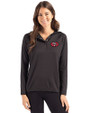San Francisco 49ers Historic Cutter & Buck Coastline Epic Comfort Recycled Womens Hooded Shirt Black Front