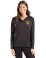 Missouri Tigers College Vault Cutter & Buck Coastline Recycled Double Peached Womens Hooded Pullover Black Front