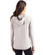 Tampa Bay Rays Cooperstown Cutter & Buck Coastline Epic Comfort Recycled Womens Hooded Shirt CONCRETE Back