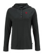 Nebraska Cornhuskers College Vault Cutter & Buck Coastline Epic Comfort Recycled Womens Hooded Shirt Black Mannequin