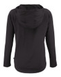 Nebraska Cornhuskers College Vault Cutter & Buck Coastline Epic Comfort Recycled Womens Hooded Shirt Black Mannequin Back
