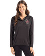 Oklahoma Sooners Alumni (Patterns BL&EG) Cutter & Buck Coastline Epic Comfort Recycled Womens Hooded Shirt Black Front