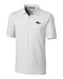 Denver Broncos Americana Cutter & Buck Forge Pencil Stripe Stretch Mens Polo White Mannequin