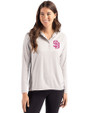 San Diego Padres City Connect Cutter & Buck Coastline Epic Comfort Recycled Womens Hooded Shirt CONCRETE Front