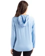 Carolina Panthers Historic Cutter & Buck Coastline Epic Comfort Recycled Womens Hooded Shirt Atlas Light Blue Back