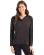 Alabama Crimson Tide Alumni Cutter & Buck Coastline Epic Comfort Recycled Womens Hooded Shirt Black Front