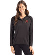 Maryland Terrapins Cutter & Buck Coastline Recycled Double Peached Womens Hooded Pullover Black Front