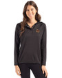 Texas State Bobcats Cutter & Buck Coastline Epic Comfort Recycled Womens Hooded Shirt Black Front