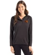 Oregon State Beavers Cutter & Buck Coastline Epic Comfort Recycled Womens Hooded Shirt Black Front
