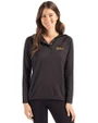 Tulsa Golden Hurricane Cutter & Buck Coastline Epic Comfort Recycled Womens Hooded Shirt Black Front