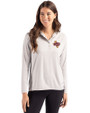 Midwestern State Mustangs Cutter & Buck Coastline Epic Comfort Recycled Womens Hooded Shirt CONCRETE Front