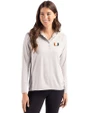 Miami Hurricanes Cutter & Buck Coastline Epic Comfort Recycled Womens Hooded Shirt CONCRETE Front