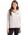 Miami Hurricanes Cutter & Buck Coastline Epic Comfort Recycled Womens Hooded Shirt CONCRETE Front