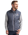 Green Bay Packers Americana Cutter & Buck Rainier PrimaLoft® Mens Eco Insulated Full Zip Puffer Vest Anthracite Melange Front