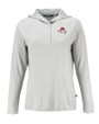 FSU Bobby Bowden Cutter & Buck Coastline Epic Comfort Recycled Womens Hooded Shirt CONCRETE Mannequin