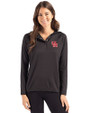 Houston Cougars Cutter & Buck Coastline Recycled Double Peached Womens Hooded Pullover Black Front
