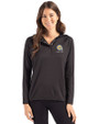 Albany State University Golden Rams Cutter & Buck Coastline Recycled Double Peached Womens Hooded Pullover Black Front