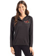Illinois State Redbirds Cutter & Buck Coastline Epic Comfort Recycled Womens Hooded Shirt Black Front