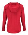 New England Patriots NFL Helmet Cutter & Buck Coastline Epic Comfort Recycled Womens Hooded Shirt Cardinal Red Mannequin Back